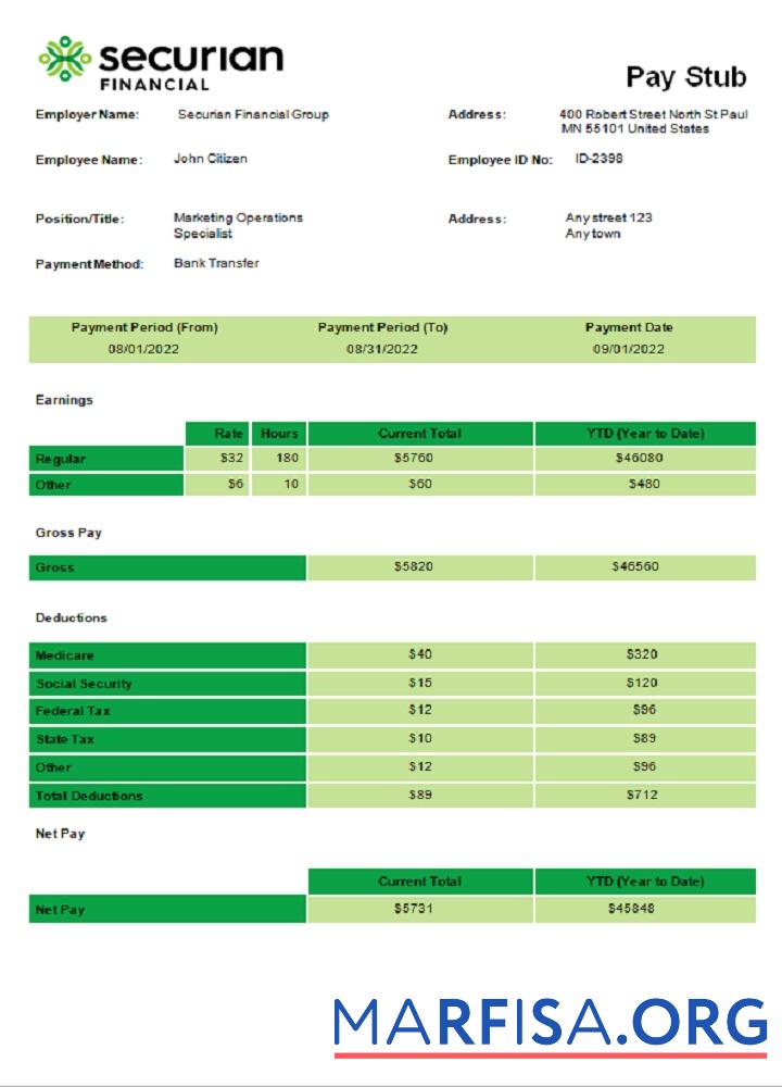 Blank USA insurance company employee sheet template